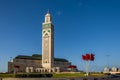 View of the Hassan II Mosque from Boulevard Sidi Mohamed Ben Abdellah, Casablanca, Morocco during sunrise Royalty Free Stock Photo