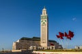 View of the Hassan II Mosque from Boulevard Sidi Mohamed Ben Abdellah, Casablanca, Morocco Royalty Free Stock Photo