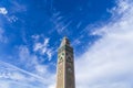 View of Hassan II mosque tower against blue sky - The Hassan II Mosque or Grande MosquÃÂ©e Hassan II is a mosque in Casablanca,