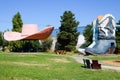 View of Hat n Boots historic artwork in Oxbow Park Seattle Royalty Free Stock Photo