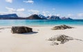 View of Haukland beach, Lofoten islands, Norway