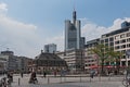 View of the Hauptwache with Commerzbank skyscraper in the background, Frankfurt, Germany