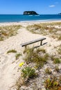 A view of Hauturu island from whangamata beach on the north island of new Zealand 5