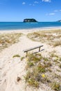 A view of Hauturu island from whangamata beach on the north island of new Zealand 2