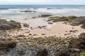 View of Havaizinho rocky beach late afternoon