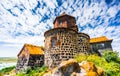 View on Hayravank monastery on the shores of lake Sevan, Armenia