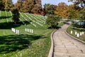 View of headstones in Arlington National Cemetery,