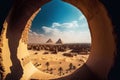 View from a height of the Chephren Pyramid in Cairo, Egypt