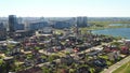 View from the height of the Drozdy district and the Minsk sports complex Minsk Arena in Minsk.Belarus