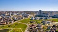 View from the height of the Drozdy district and the Minsk sports complex Minsk Arena in Minsk.Belarus