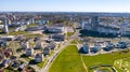 View from the height of the Drozdy district and the Minsk sports complex Minsk Arena in Minsk.Belarus