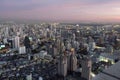 Thailand. View from the height of the evening Bangkok. Royalty Free Stock Photo