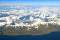 View from height of Lake Sevan and Caucasus Mountains Royalty Free Stock Photo