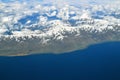 View from height of Lake Sevan and Caucasus Mountains Royalty Free Stock Photo