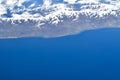 View from height of Lake Sevan and Caucasus Mountains Royalty Free Stock Photo