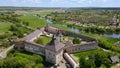 Medieval castle on the banks of the river. Medzhybizh fortress
