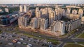 View from the height of the new district in the city of Minsk.Architecture of the city of Minsk.A new area of the