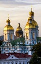 The view from the height of the Nikolsky Cathedral at sunset in Royalty Free Stock Photo