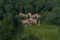 View from the height of the ruins of the house barons Vrangel (aerial photography). Torosovo