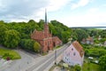 View from height on Saint Wojciech`s church. Frombork, Poland Royalty Free Stock Photo