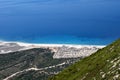 View from the height of the winding path leading to the Adriatic Sea. VLORE, Albania Royalty Free Stock Photo