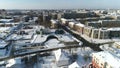 View from the height of the Yaroslavl planetarium. Valenitna Tereshkova Center. Yaroslavl, Russia