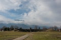 View of Hellenistic Theater at the Archaeological Park of Dion w Royalty Free Stock Photo