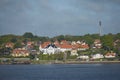View of Helsingor or Elsinore from Oresund strait in Denmark Royalty Free Stock Photo