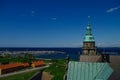 View of Helsingor marine from Kronborg castle rooftop. Denmark Royalty Free Stock Photo