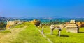 View of Hemakuta hill sunset point, Hampi, India Royalty Free Stock Photo