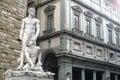 View of Hercules and Cacus marble statue sculpture by Baccio Bandinelli in Florence