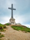 View with the Heroes Cross on Caraiman peak, in Bucegi Mountains Romania Royalty Free Stock Photo