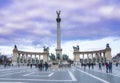 View of Heros` Square in Budapest, Hungary, Europe