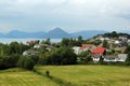 View of Heroysund village in Kvinnherad municipality in Vestland county, Norway