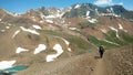 Trekker in Alborz mountains , Alamkuh Mountain in Iran