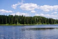 View of Hickey Lake on a summer day in Duck Mountian Provincial Park, Manitoba, Canada Royalty Free Stock Photo