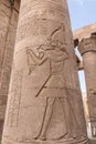 Hieroglyphs in Ruins of the Temple of Kom Ombo in the Nile river, Egypt Royalty Free Stock Photo