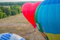 A view from high above - landsacape. little town and the horisont. Balloon flight. basket 1000 meters. having fun, romantic flight