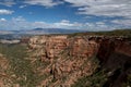View down a red rock canyon in Colorado National Monument Royalty Free Stock Photo
