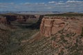 View down a red rock canyon in Colorado National Monument Royalty Free Stock Photo