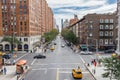 View from the high line over an intersection in New York City Royalty Free Stock Photo