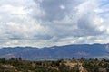 A view from the high point of a hiking trail in Palmer Park of the Rocky Mountains and Colorado Springs, Colorado Royalty Free Stock Photo