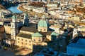 View from a high point to the historic city of Salzburg. A city in western Austria, the capital of the federal state of