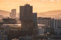 View of the city of Vienna with clouds and sunset Royalty Free Stock Photo