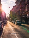 View of the city of Vienna with clouds and sunset Royalty Free Stock Photo