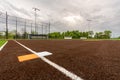 View of high school synthetic turf softball field Royalty Free Stock Photo