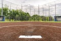 View of high school synthetic turf softball field Royalty Free Stock Photo