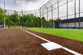 View of high school synthetic turf softball field Royalty Free Stock Photo