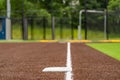 View of high school synthetic turf softball field Royalty Free Stock Photo