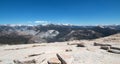 View of the High Sierras as seen from the top of Half Dome in Yosemite National Park in California USA Royalty Free Stock Photo